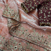 Luxury Organza Silk Saree With Heavy Floral Embroidered Border & Designer Sequins Blouse