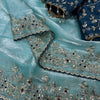 Luxury Organza Silk Saree With Heavy Floral Embroidered Border & Designer Sequins Blouse
