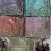 Luxury Organza Silk Saree With Heavy Floral Embroidered Border & Designer Sequins Blouse