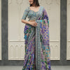 Premium Multicolor Printed Saree With Mirror Work Border & Designer Blouse Ethnic Saree