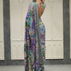 Premium Multicolor Printed Saree With Mirror Work Border & Designer Blouse Ethnic Saree