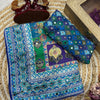 Premium Multicolor Printed Saree With Mirror Work Border & Designer Blouse Ethnic Saree