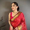 Vibrant Rani Pink & Maroon Dual Tone Banarasi Silk Saree with Golden Butti & Rich Zari Border | Premium Festive Wear