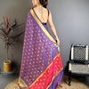 Royal Purple & Rani Pink Dual Tone Banarasi Silk Saree with Golden Butti & Rich Zari Border | Premium Festive Wear