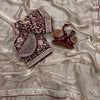 Luxury Silk Saree With Heavy Embroidered Designer Blouse & Sequins Border Festive Saree