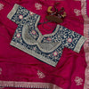 Luxury Silk Saree With Heavy Embroidered Designer Blouse & Sequins Border Festive Saree