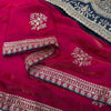 Luxury Silk Saree With Heavy Embroidered Designer Blouse & Sequins Border Festive Saree