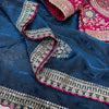 Luxury Silk Saree With Heavy Embroidered Designer Blouse & Sequins Border Festive Saree