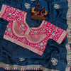 Luxury Silk Saree With Heavy Embroidered Designer Blouse & Sequins Border Festive Saree