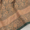Premium Luxury Dark Green Silk Saree with All-Over Antique Gold Zari Weaving & Grand Heritage Pallu