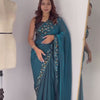 Luxury Hand-Embroidered Chiffon Saree with Designer Blouse (6 Royal Shades)