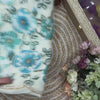 Premium White Organza Saree With Floral Printed Embroidered Border & Designer Blouse