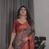Majestic Black Art Silk Saree with Intricate Tribal-Inspired Heritage Art