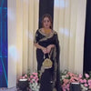 Luxury Black Organza Saree With Heavy Golden Embroidered Border Designer Partywear Saree