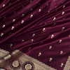 Maroon Banarasi Silk Saree with Gold Zari Buti Motifs & Traditional Woven Border