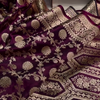Royal Plum Banarasi Silk Saree – All-Over Golden Zari Jaal & Grand Heritage Pallu