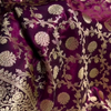 Royal Plum Banarasi Silk Saree – All-Over Golden Zari Jaal & Grand Heritage Pallu