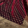 Maroon Red Banarasi Silk Saree – Golden Zari Butta & Heavy Floral Border