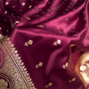 Maroon Banarasi Silk Saree with Gold Zari Buti Motifs & Traditional Woven Border