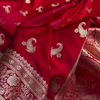 Royal Crimson Banarasi Silk Saree – Pure Zari Weave