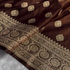 Coffee Brown Banarasi Silk Saree – Rich Golden Zari Butta & Grand Border