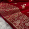 Royal Crimson Banarasi Silk Saree – Pure Zari Weave