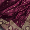 Maroon Banarasi Silk Saree with Gold Zari Buti Motifs & Traditional Woven Border