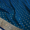 Teal Blue Banarasi Silk Saree – Golden Zari Butta & Rich Floral Border