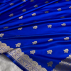 Royal Blue Silk Saree with Elegant Golden Zari Butti Work